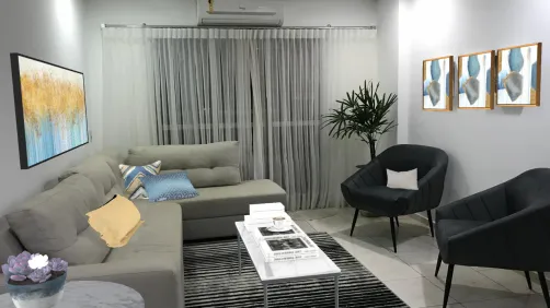 Sala com almofadas
