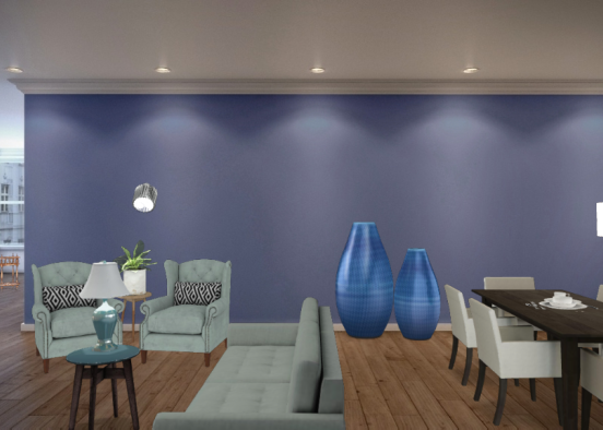 Sala azul sonho Design Rendering