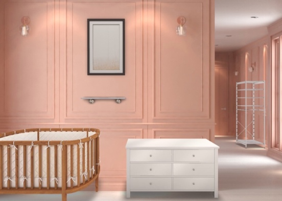 baby girl nursery  Design Rendering
