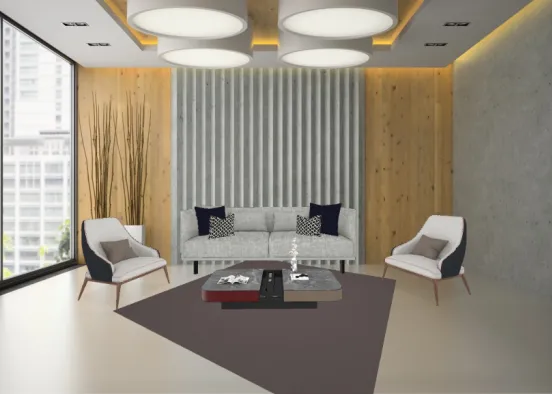 Sala de estar moderna. Design Rendering