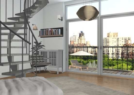 Relaxed Bedroom Setting Overlooking the City! Design Rendering