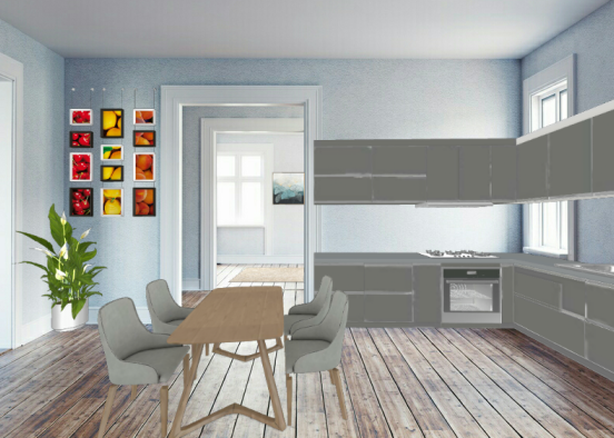Une cuisine/salle à manger !!!❤😍 Design Rendering