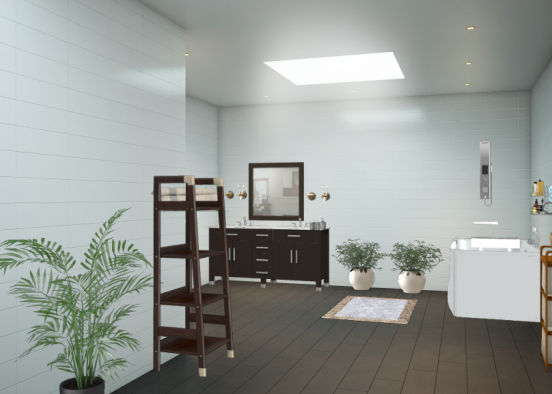Une belle salle de bain avec des plantes !!! Design Rendering