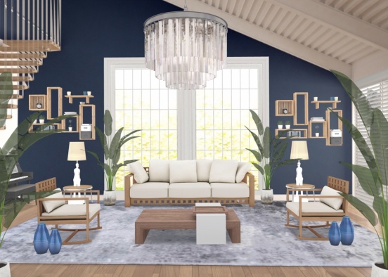 living room  blues  Design Rendering