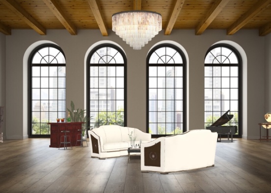 American living room Design Rendering
