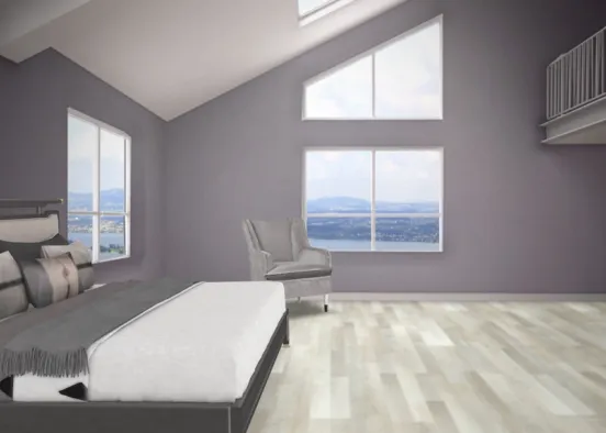 Bedroom with Loft Design Rendering