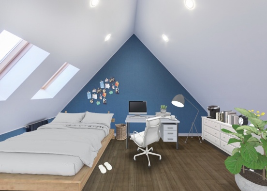 Cozy Dorm Room Design Rendering