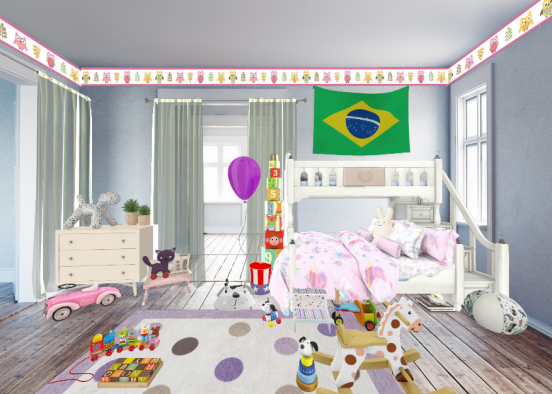 Baby girls bedroom Design Rendering