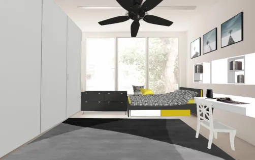 Modern Study-Friendly Bedroom 