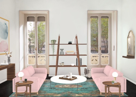European Living Room Design Rendering