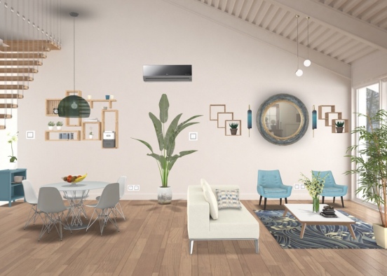 mediterranean living room Design Rendering