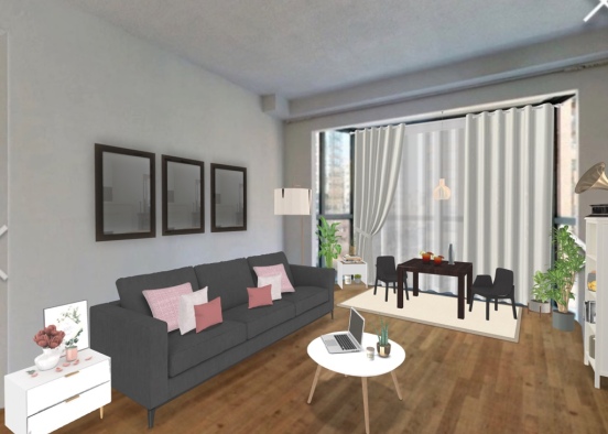Friend´s Apt (gold and pink accent) Design Rendering