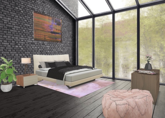 Loft Master Bedroom Design Rendering
