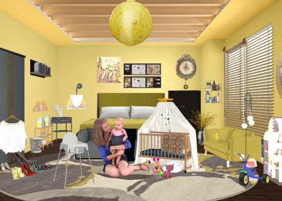 Single mom!!!😍 1 bed room apartment  Design Rendering