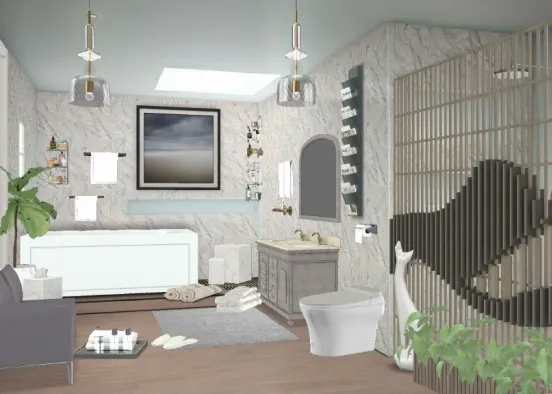 Stylish bathroom cute and organized😍💖😘 Design Rendering
