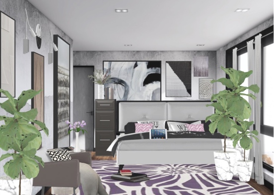 Modern Bauhaus Bedroom Design Rendering
