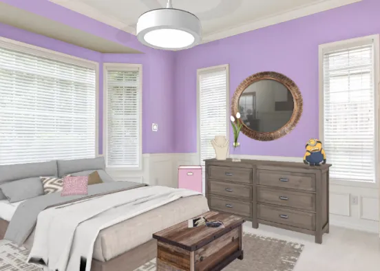 Simple But Cute Bedroom  Design Rendering