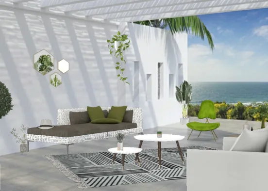 Terrasse moderne avec vue mer Design Rendering