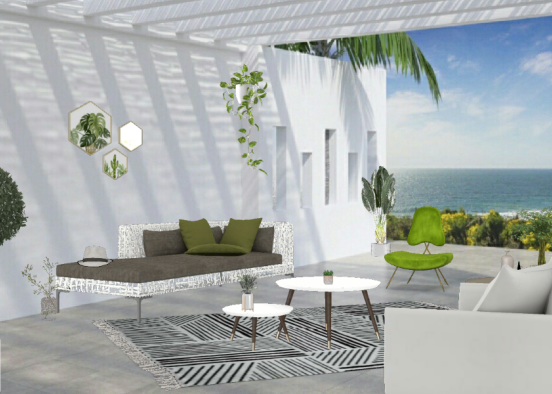 Terrasse moderne avec vue mer Design Rendering