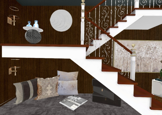 Reading nook under the stairs Design Rendering