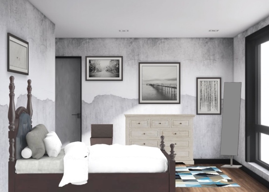 Gray Bedroom  Design Rendering