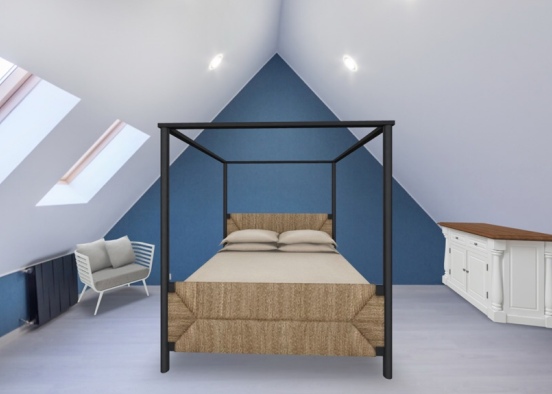 blue bedroom Design Rendering