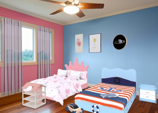 twins sharing a room  Design Rendering
