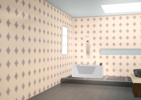 the bathroom without the toilet  Design Rendering