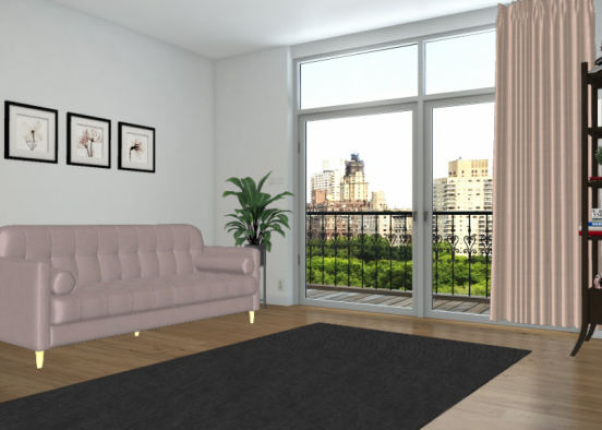 Sala de estar simples e linda Design Rendering