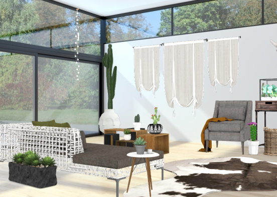 Southwestern inspired living room  Design Rendering