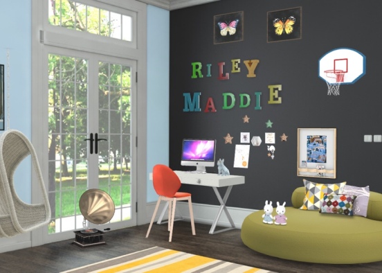 Riley and Maddie homeschooling!  Design Rendering