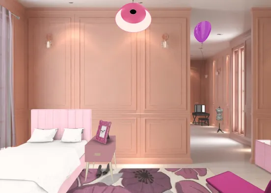 J’ai voulu faire une autre pink room Design Rendering