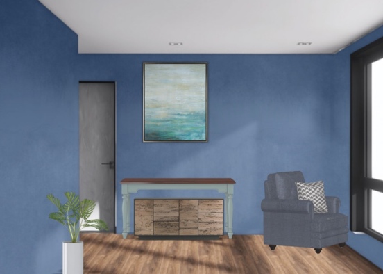 Emily's blue living room Design Rendering