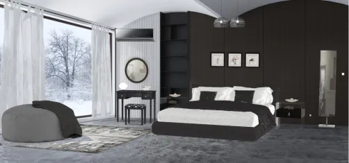 Black bed room