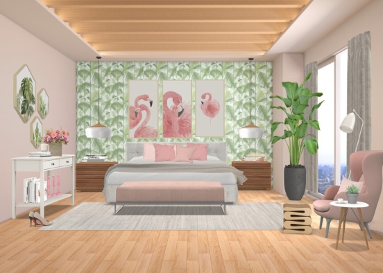 Pink and Tropical Design Rendering