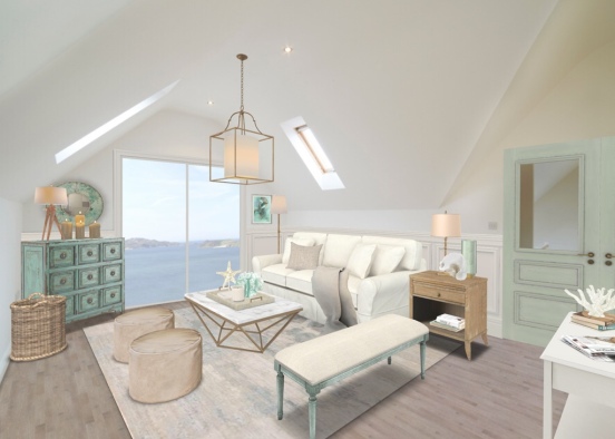 By the Sea Living Room Design Rendering