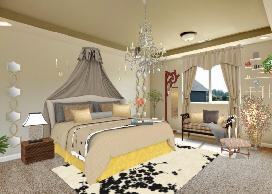 Simple classic royal bedroom  Design Rendering