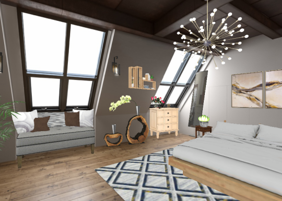 Modern small bedroom  Design Rendering