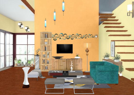 decent living room Design Rendering