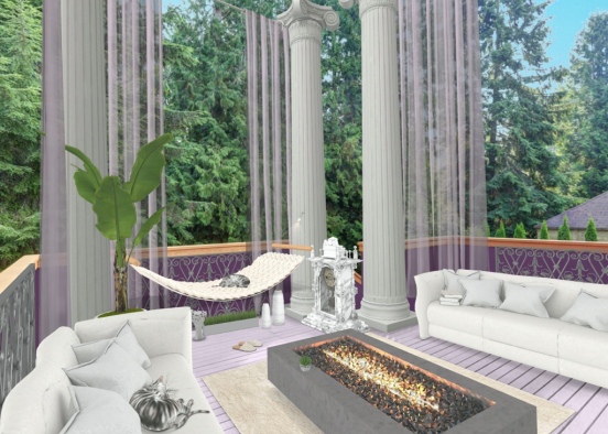 purple patio Design Rendering