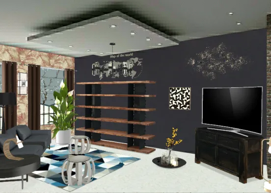 Wohnzimmer mit Stiel  Design Rendering