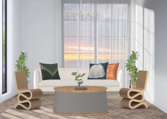 Fancy Living room Design Rendering