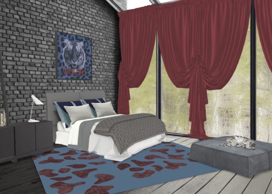 Wild Teen Bedroom  Design Rendering