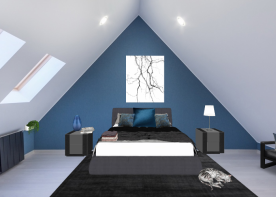 Room blue  Design Rendering