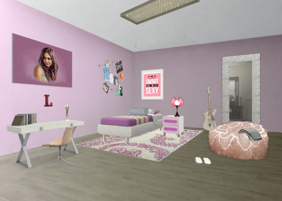 Funnest girl modern bedroom Design Rendering