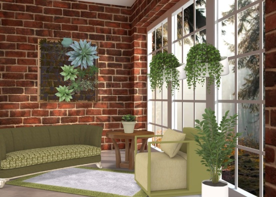Plant Lover Living Room Design Rendering