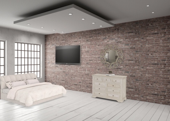 simplistic guest room Design Rendering