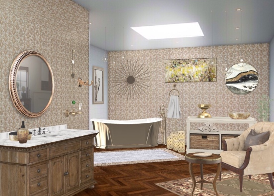 Golden Bathroom!!!!! Design Rendering