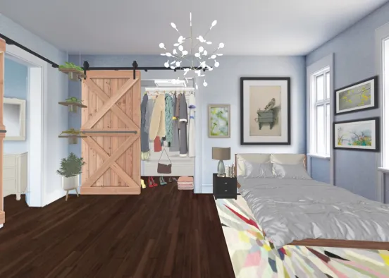 Modern Cozy Bedroom Design Rendering