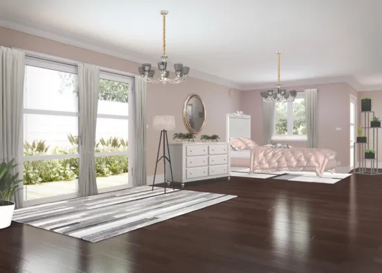 Pleasing Pink Bedroom  Design Rendering